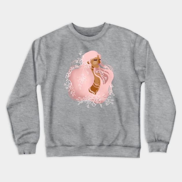 Serenity Flower Child Nymph Crewneck Sweatshirt by Adria Adams Co.